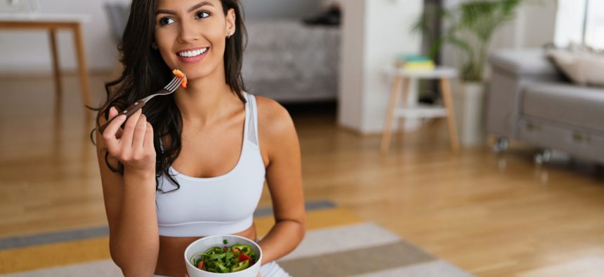bigstock Young Woman Eating A Healthy S 428584391