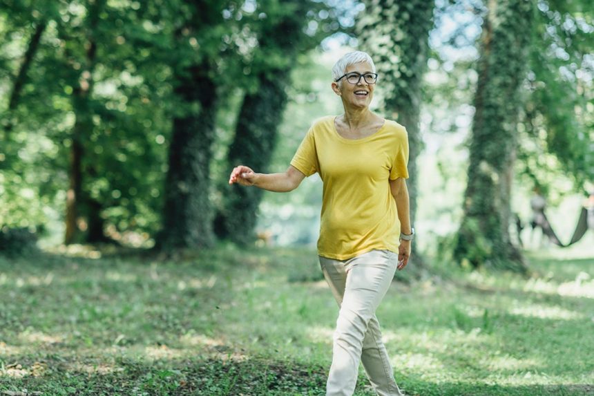 older woman walking