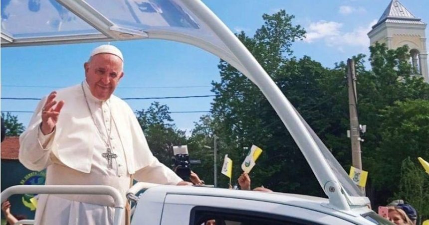 Pope Francis greats in General Nikolaevo