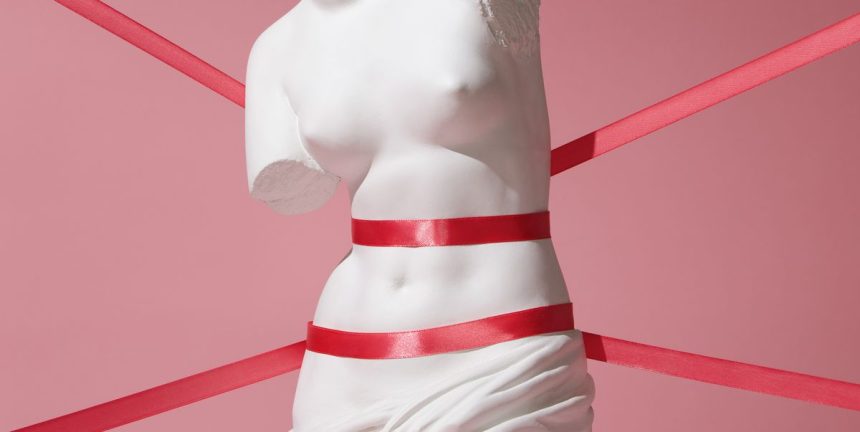 plaster torso of venus tied with ribbons royalty free image 1752840499.pjpeg