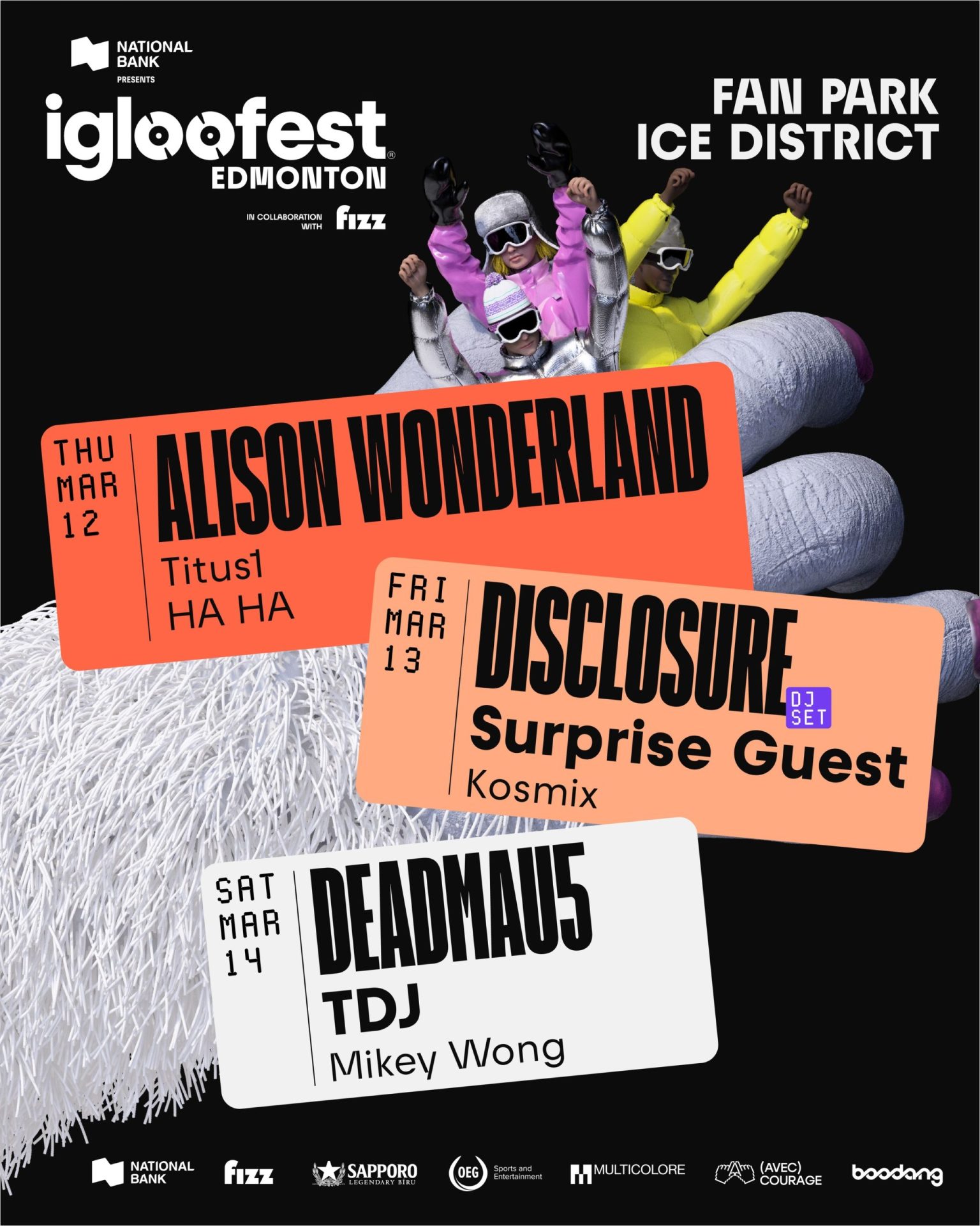 Globalni plesni titani Alison Wonderland, Disclosure, Deadmau5 nastupaju na Igloofest Edmonton u ožujku 2026.