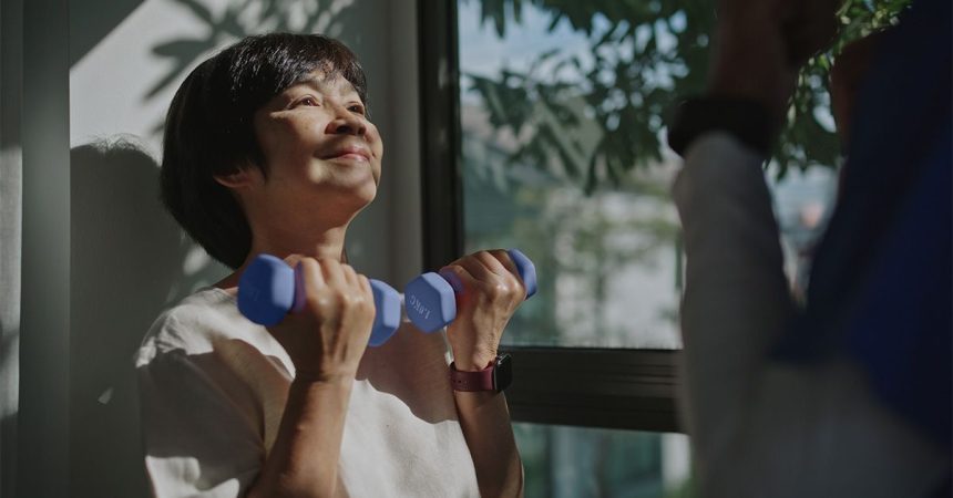 senior woman lifting weights 1200 628 facebook