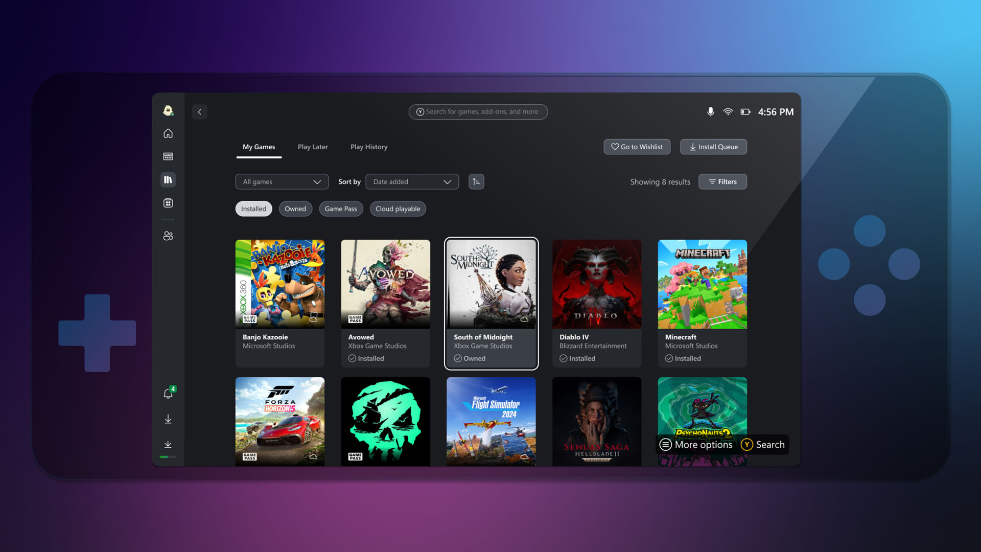 Navigacija kontrolera u Xbox PC aplikaciji