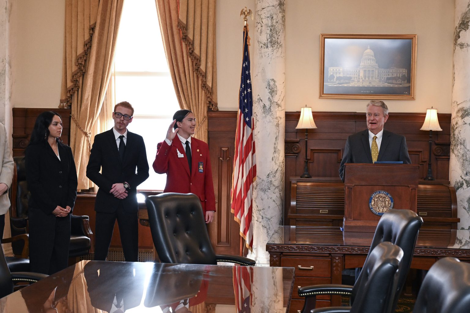 College of Technology Student Advocates at Idaho State Capitol for CTE Month Proclamation