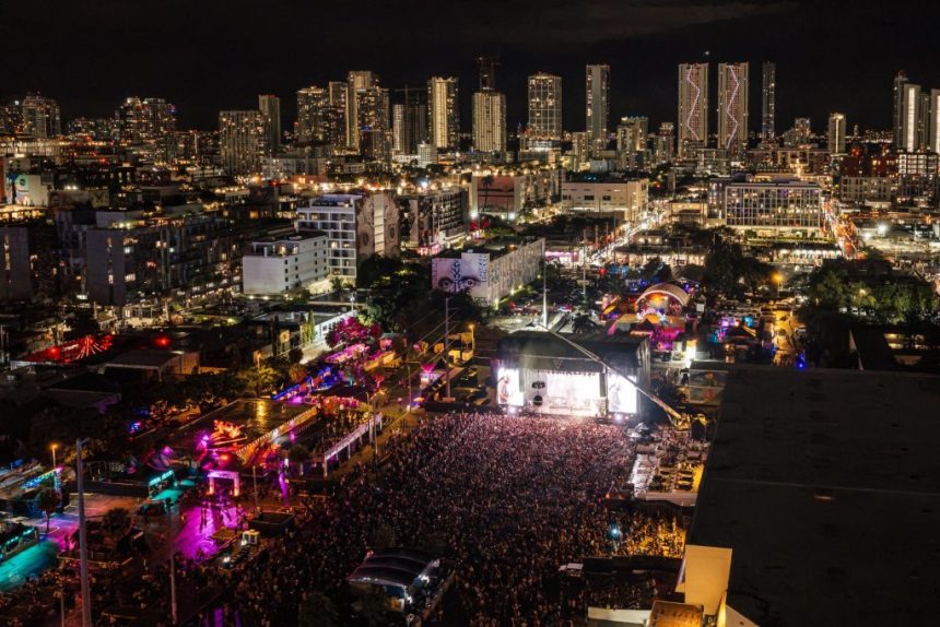 Crowd at III Points festival at Mana Wynwood in Miami