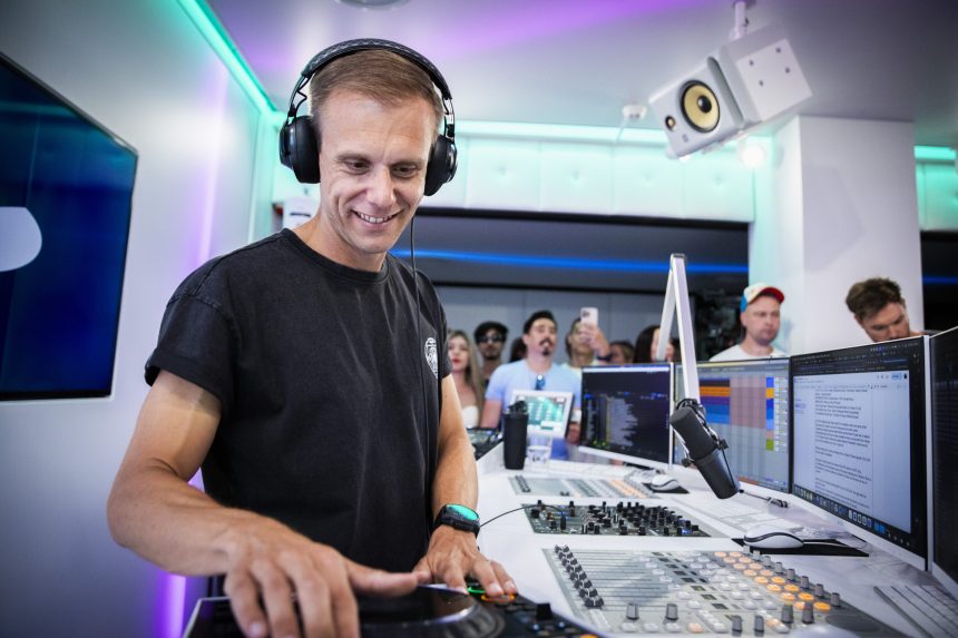 Armin van Buuren performing at the Amsterdam Dance Event during the ASOT 1300 marathon