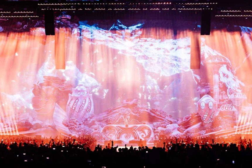 Tomorrowland main stage at the HERO DOME in Shanghai