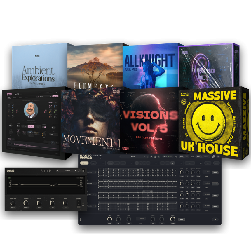Basic Wavez Ultimate 2026 Bundle with plugins, synth presets and samples for electronic music producers